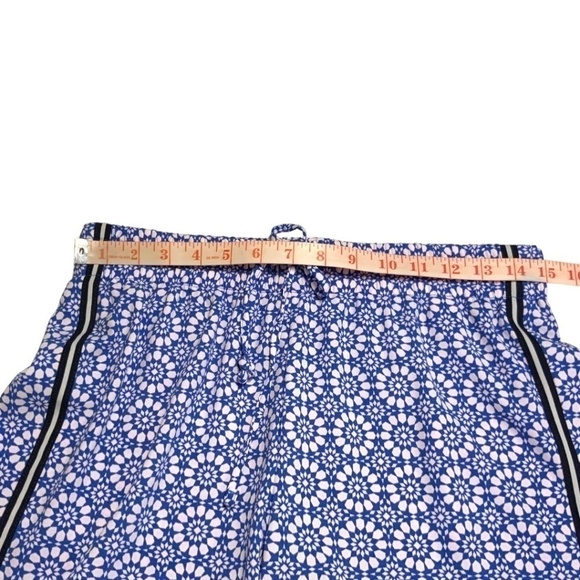 TALBOTS Petites Blue Geometric Print Flowing Straight Leg Trouser Tuxedo Stripe - Picture 5 of 10